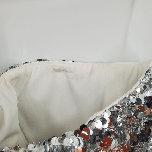 Elegant Silver Strapless Midi Dress - Picture 8 of 16